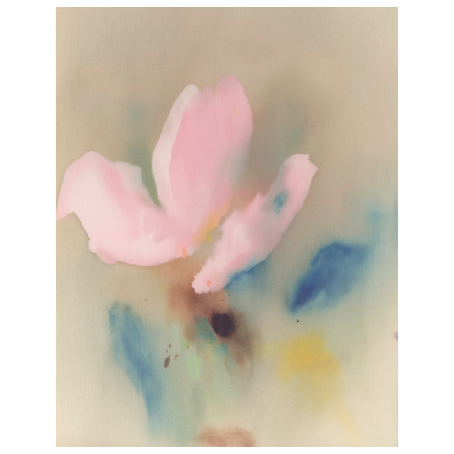 Decorative "Apricot Flowers watercolor" Poster | High - Quality Print | Repositionable Adhesive - Pasquín