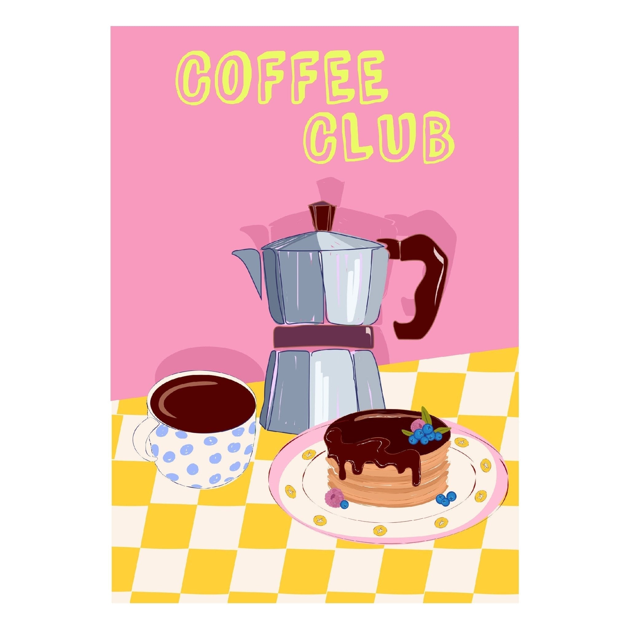 🎁 Decorative "Bon Appetit Collection: Coffee Club" Poster | High - Quality Print | Repositionable Adhesive (100% off) - Pasquín