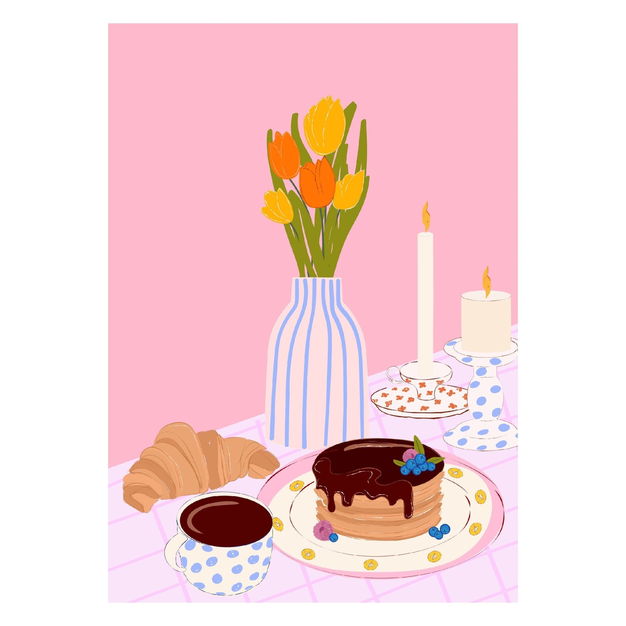 Decorative "Bon Appetit Collection: Fancy Dessert" Poster | High - Quality Print | Repositionable Adhesive - Pasquín