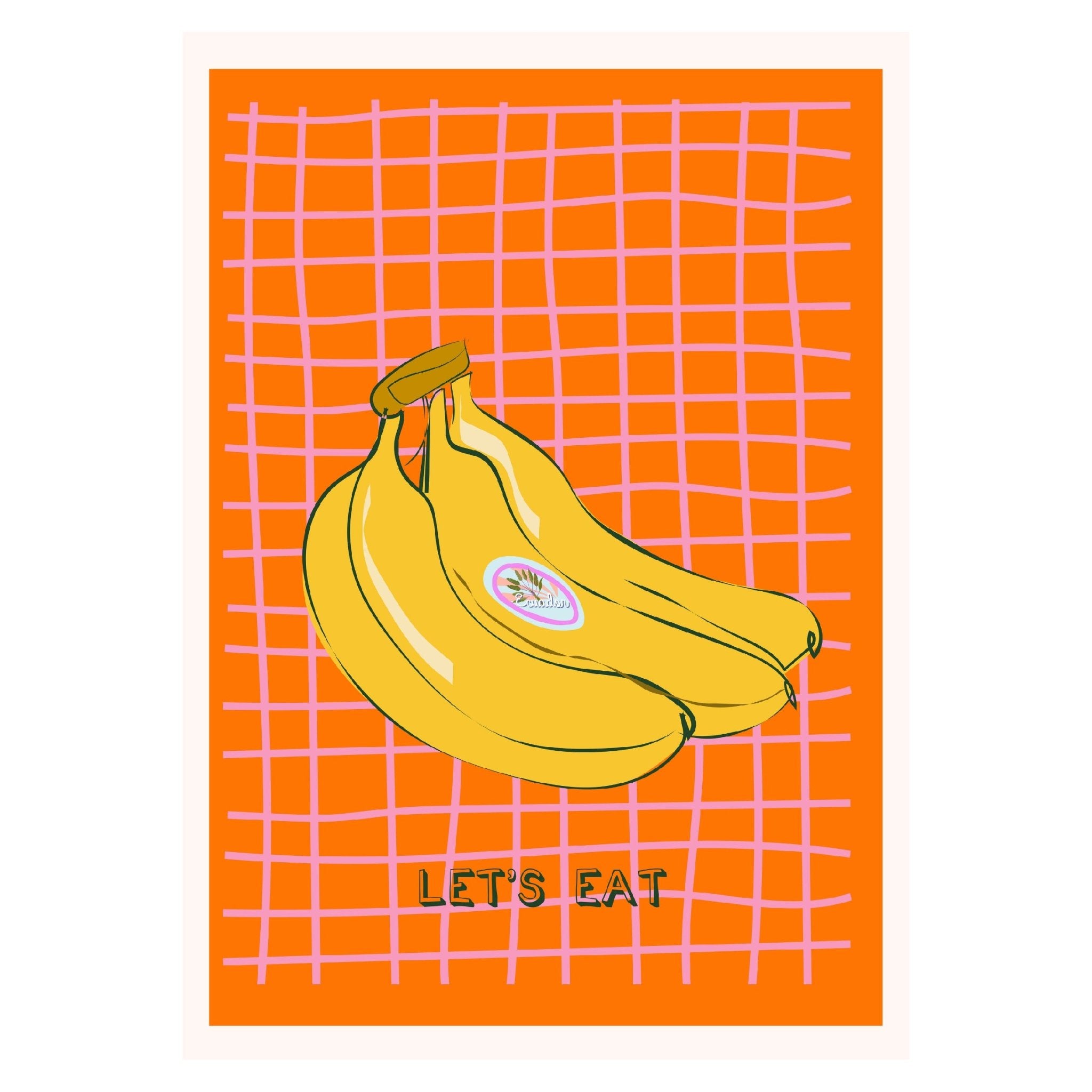 Decorative "Bon Appetit Collection: Let's Eat" Poster | High - Quality Print | Repositionable Adhesive - Pasquín