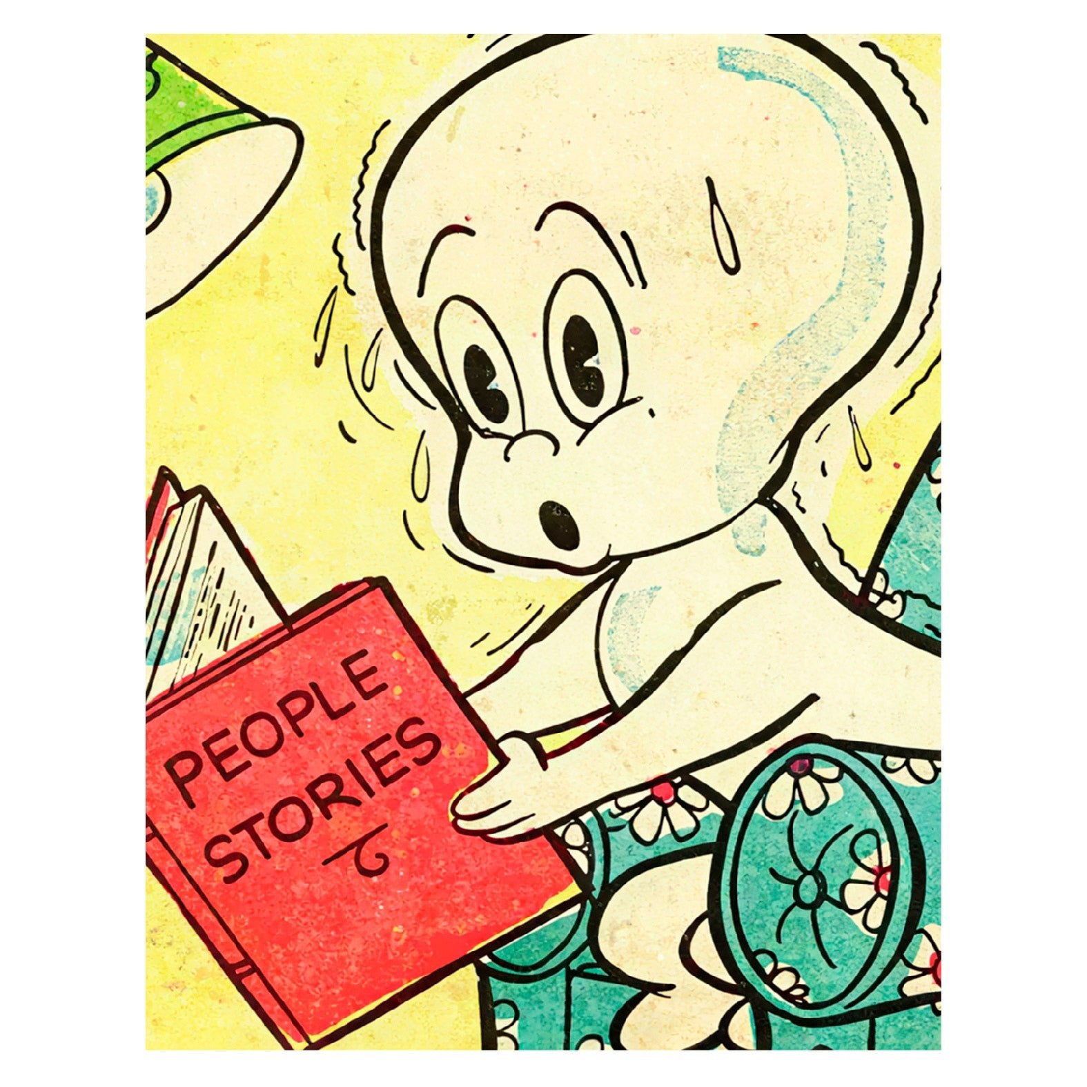 Decorative “Casper, The Firendly Ghost: Peolple Stories" by Seymour Reit Poster | High - Quality Print | Repositionable Adhesive - Pasquín
