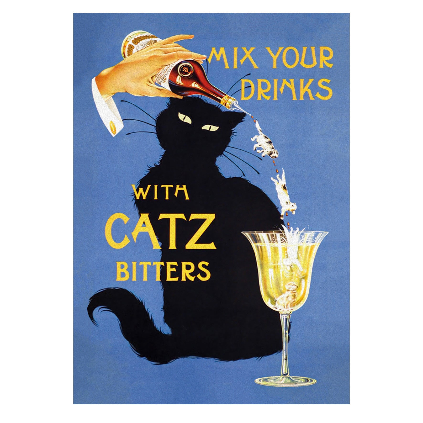 Decorative "Catz Bitters Cartel" Poster | High - Quality Print | Repositionable Adhesive - Pasquín