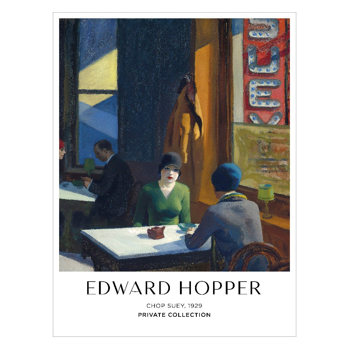 Decorative "Chop Suey (1929)" by Edward Hopper Poster | High - Quality Print | Repositionable Adhesive - Pasquín
