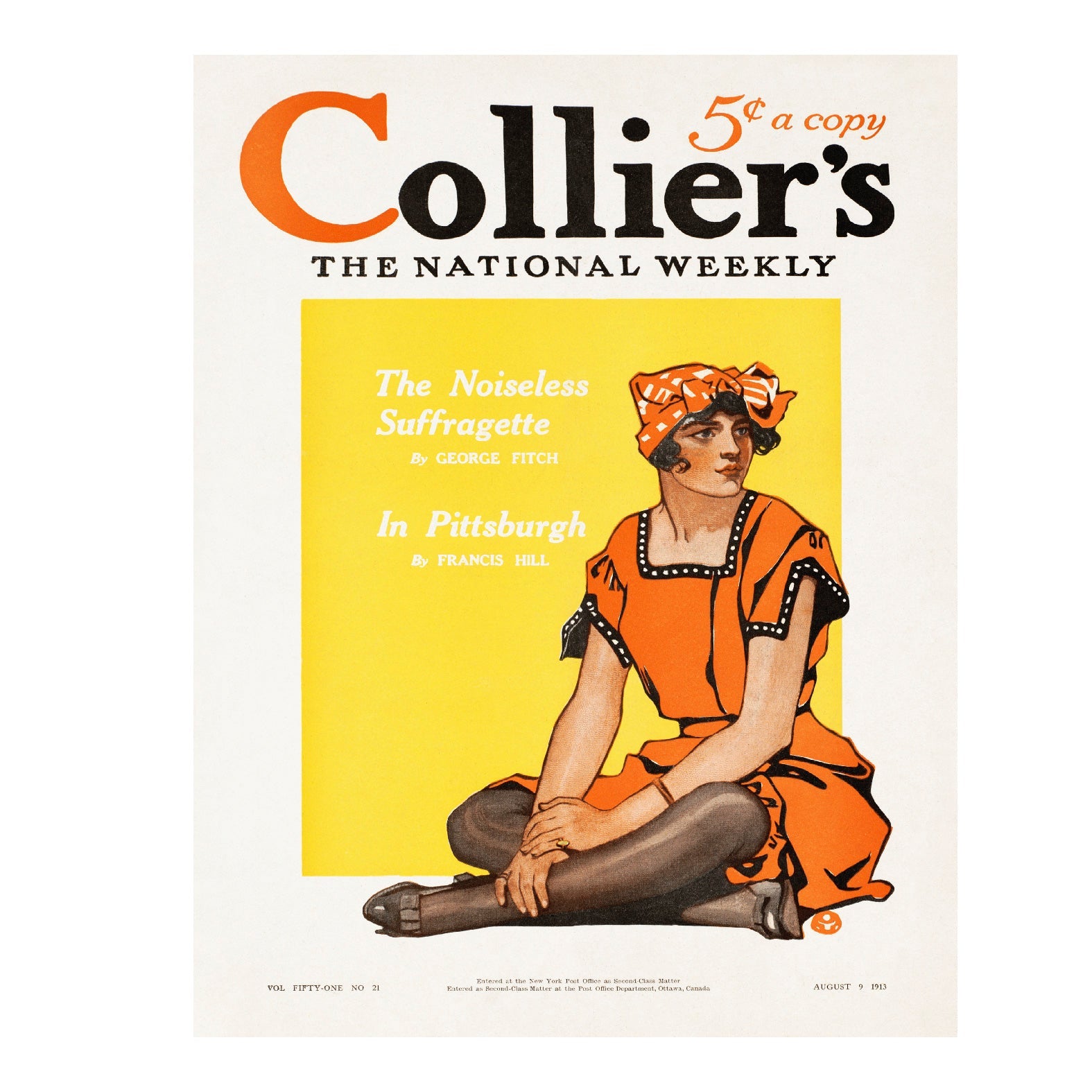 Decorative "Collier's, the national weekly (1913)" by Edward Penfield Poster | High - Quality Print | Repositionable Adhesive - Pasquín