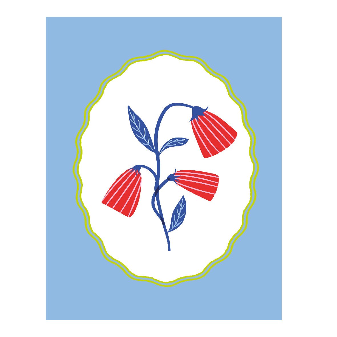 Decorative "Coquette Collection: Red Flowers" Poster | High - Quality Print | Repositionable Adhesive - Pasquín