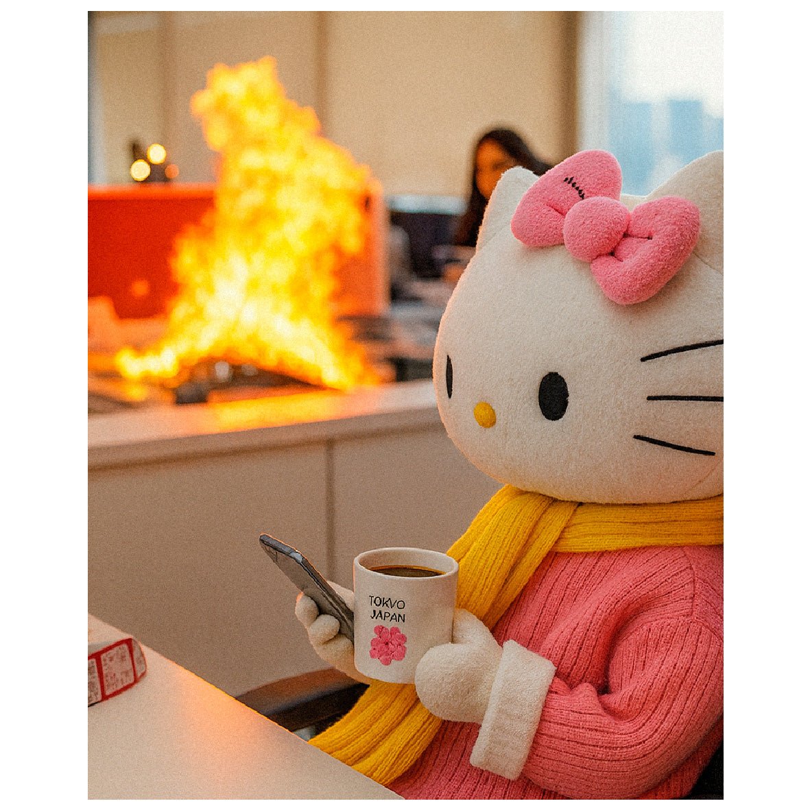 Decorative "Coquette Collection: This is Fine, Kitty" Poster | High - Quality Print | Repositionable Adhesive - Pasquín