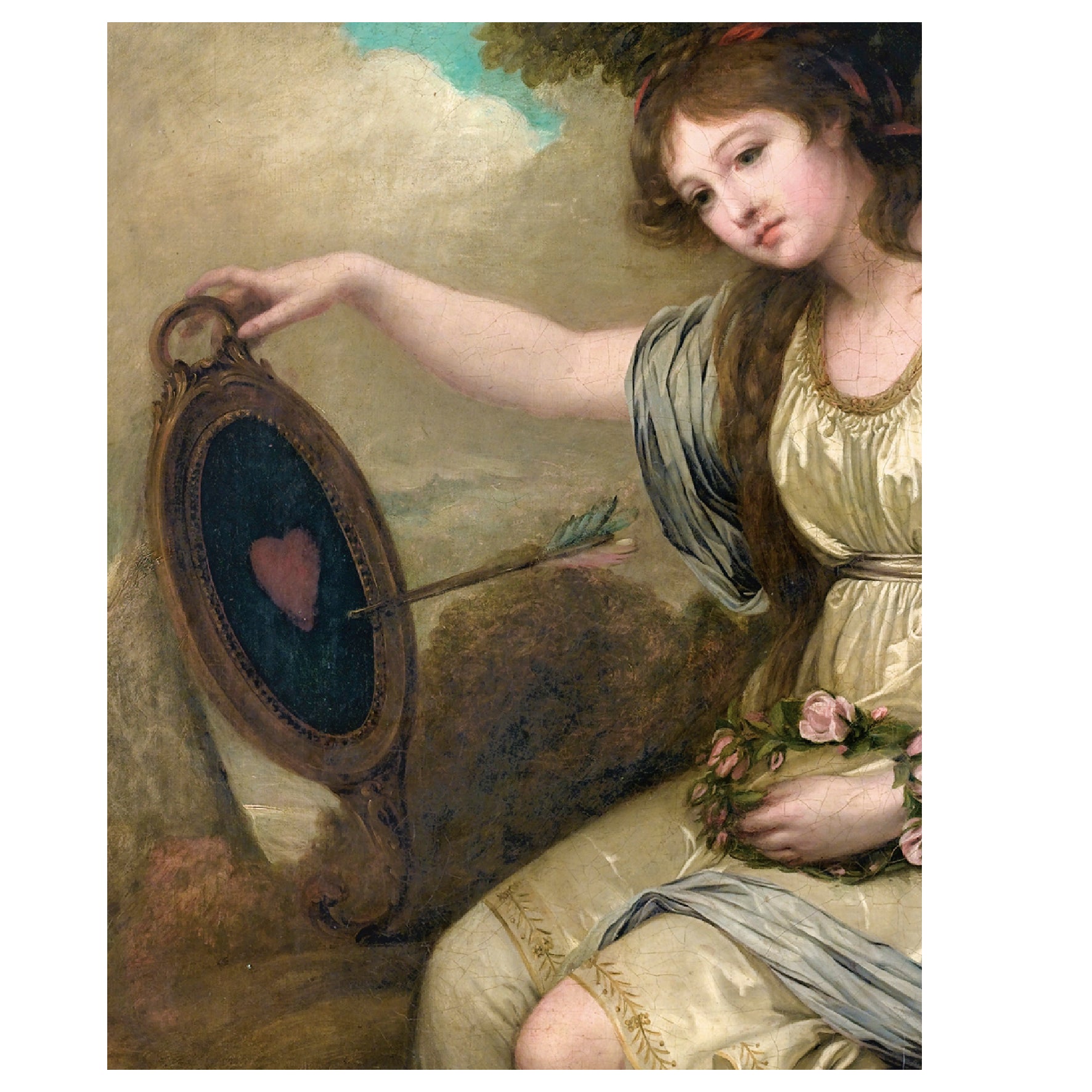 Decorative "Jeune Fille Assise (1805)" by Jean - Baptiste Greuze Poster | High - Quality Print | Repositionable Adhesive - Pasquín