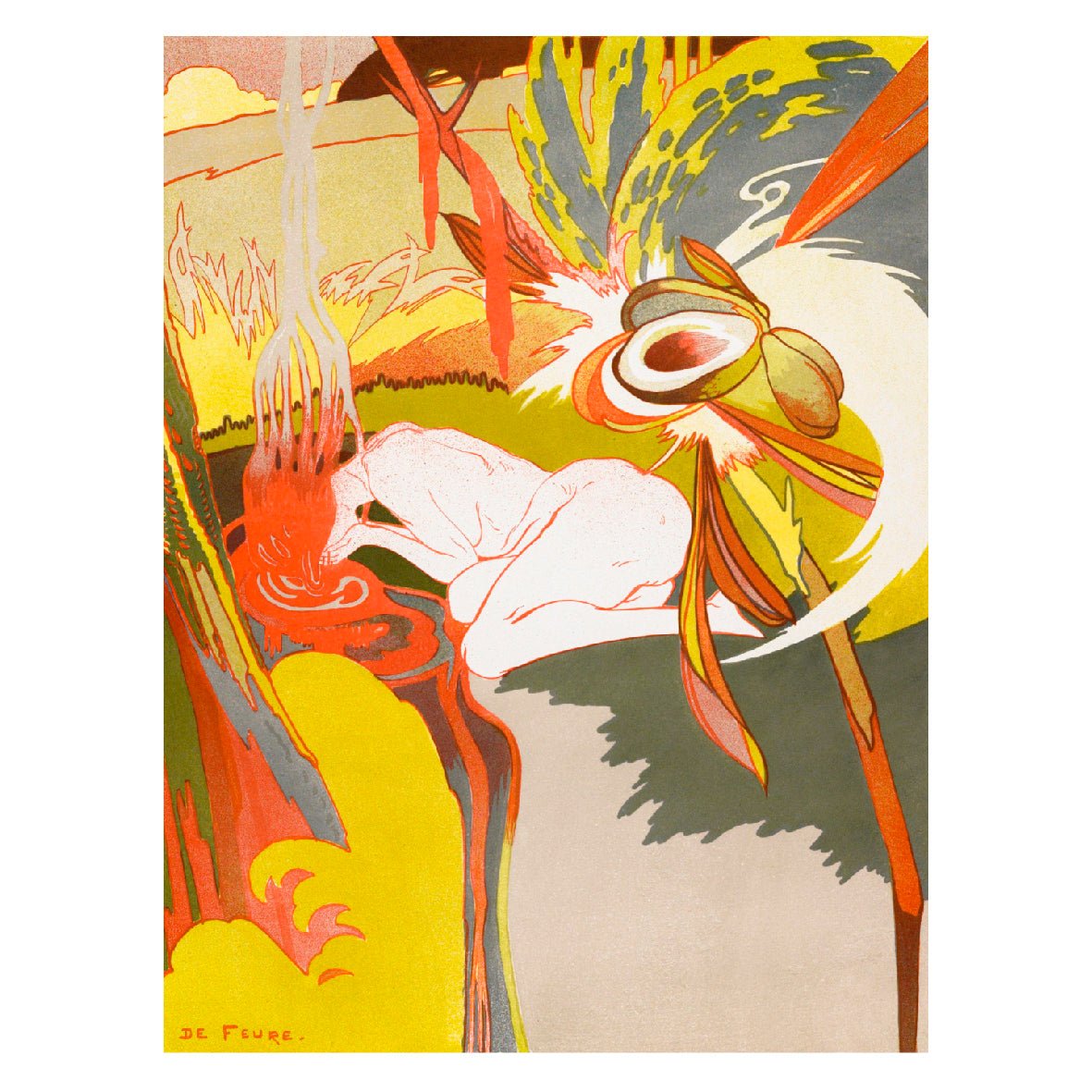 Decorative "La source du Mal (The Source of Evil) (1894)" by Georges de Feure Poster | High - Quality Print | Repositionable Adhesive - Pasquín