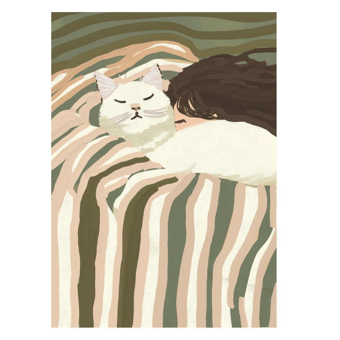 Decorative "My cat and me" Poster | High - Quality Print | Repositionable Adhesive - Pasquín