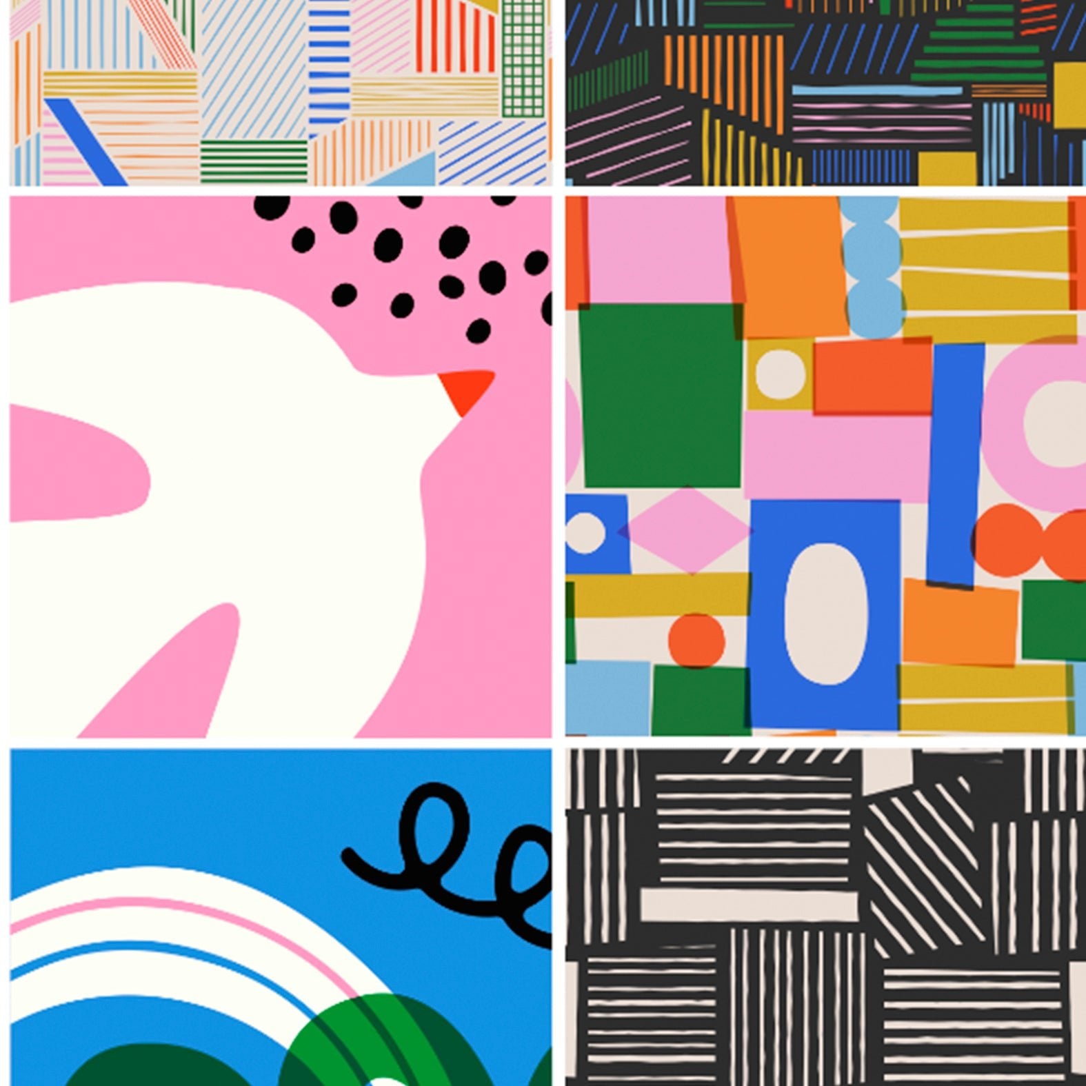 Decorative Removable Wall Tiles - Geometric Designs in Watercolor - Pasquín