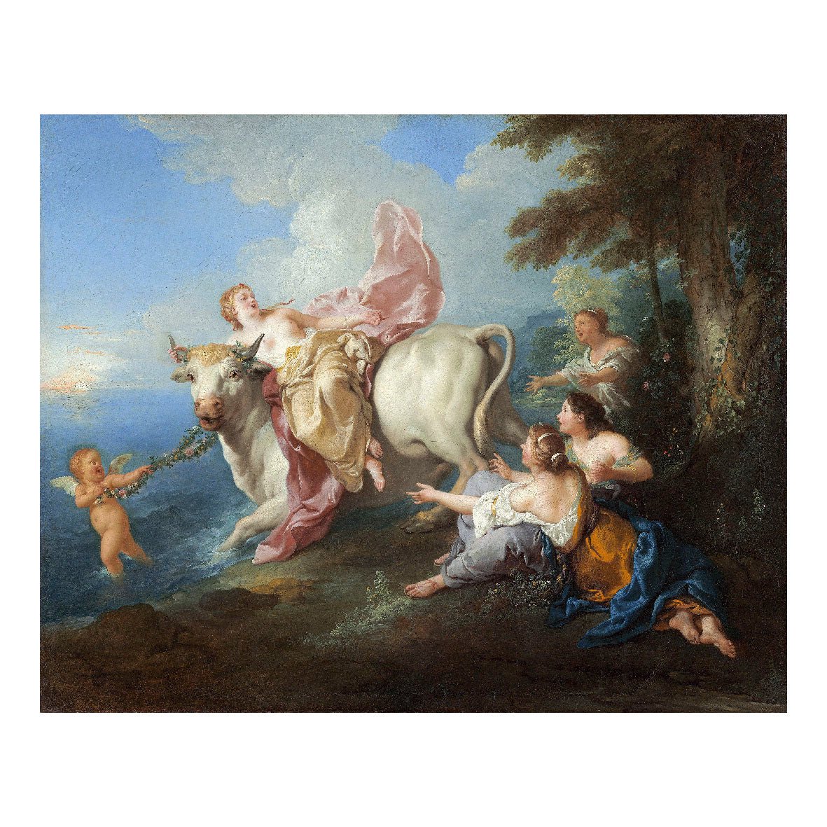 Decorative "The Abduction of Europa (1716)" by Jean - François de Troy Poster | High - Quality Print | Repositionable Adhesive - Pasquín