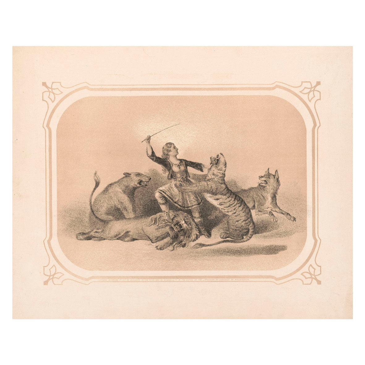 Decorative "The Lion Queen (1872)" by Gibson & Co. Poster | High - Quality Print | Repositionable Adhesive - Pasquín