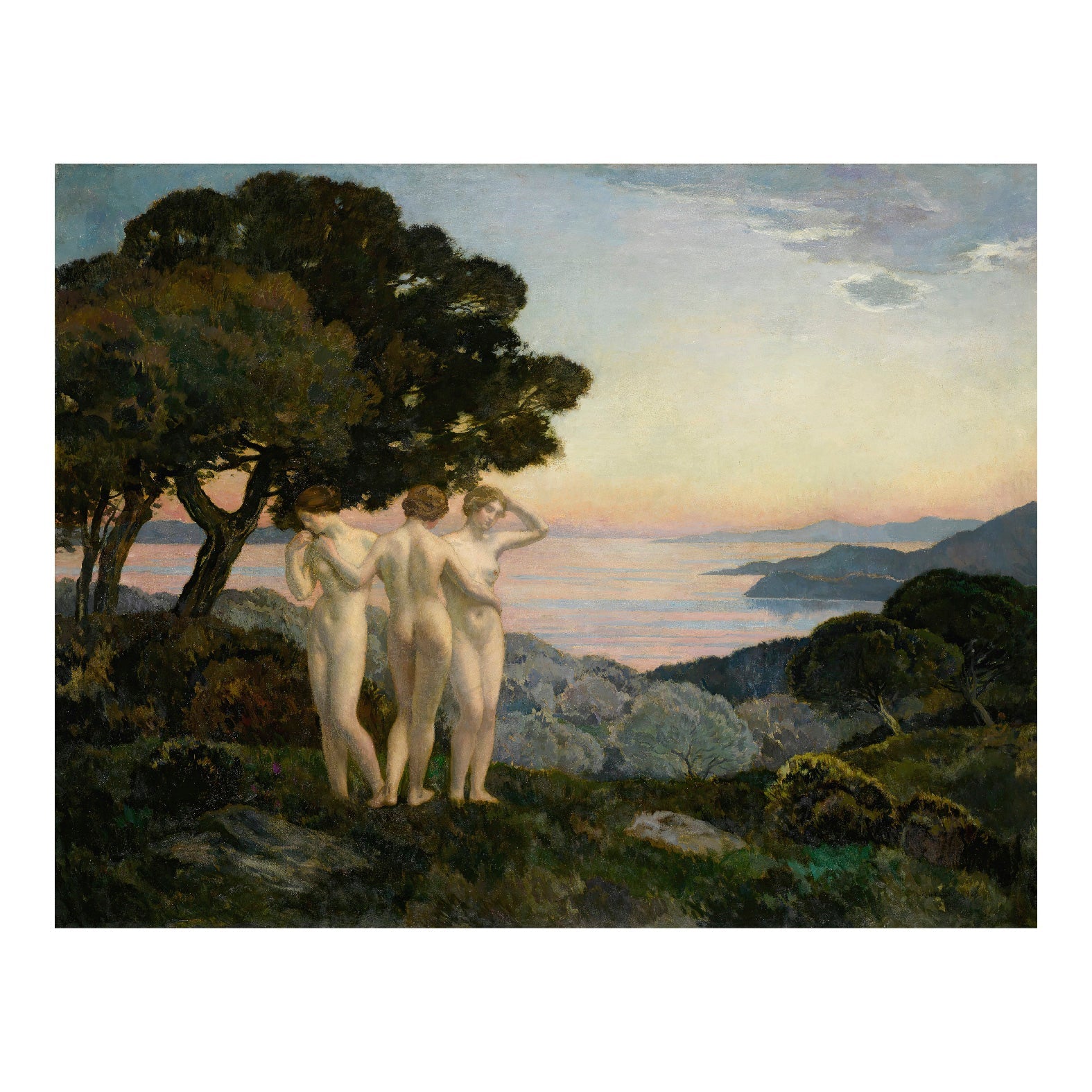 Decorative "The Three Graces (1923)" by Émile - René Ménard Poster | High - Quality Print | Repositionable Adhesive - Pasquín