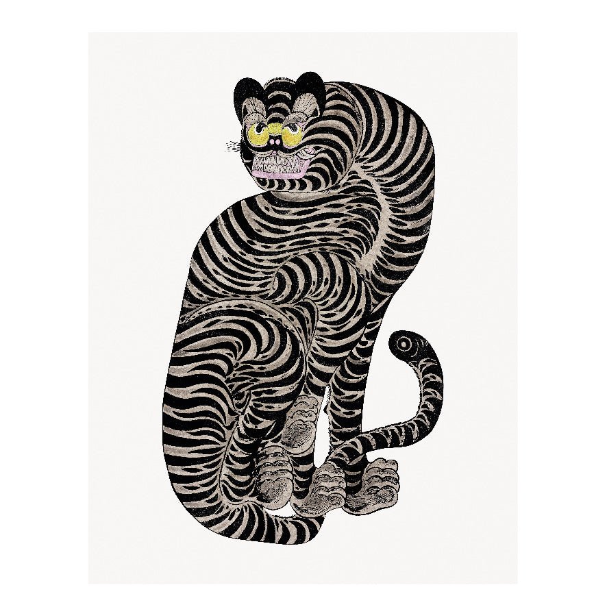 Decorative "Vintage Talismanic Tiger" Poster | High - Quality Print | Repositionable Adhesive - Pasquín