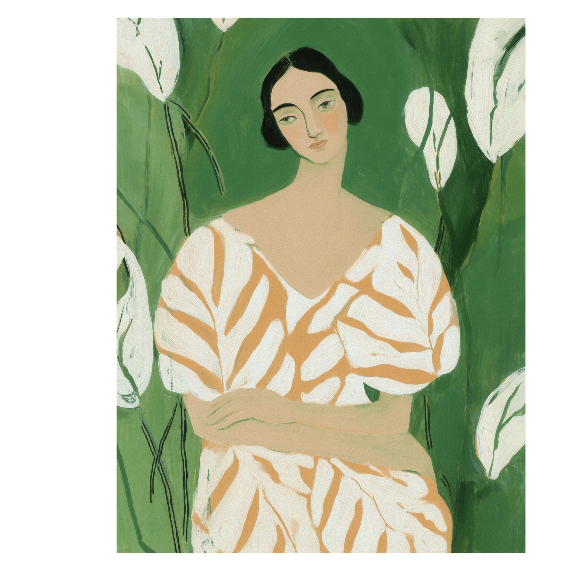 Decorative "Woman in a Summer Dress" Poster | High - Quality Print | Repositionable Adhesive - Pasquín