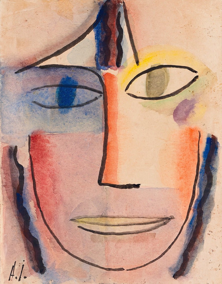 "Frauenkopf Femina (1922)" by Alexej von Jawlensky - Reusable Peel-and-Stick Poster - Pasquín