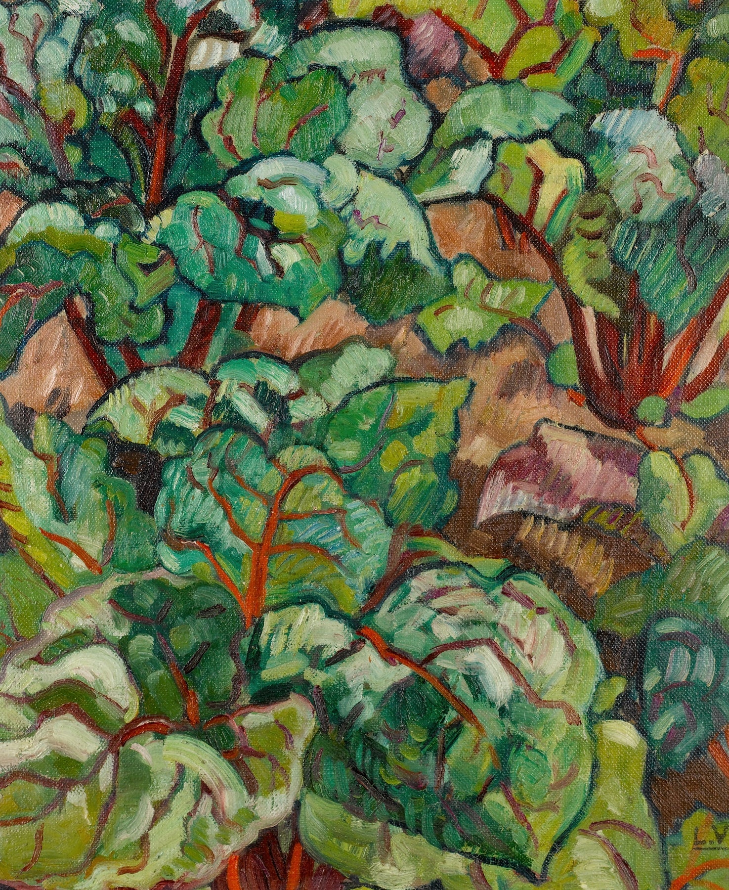 "Green Plants (1934)" by Louis Valtat - Reusable Peel-and-Stick Poster - Pasquín