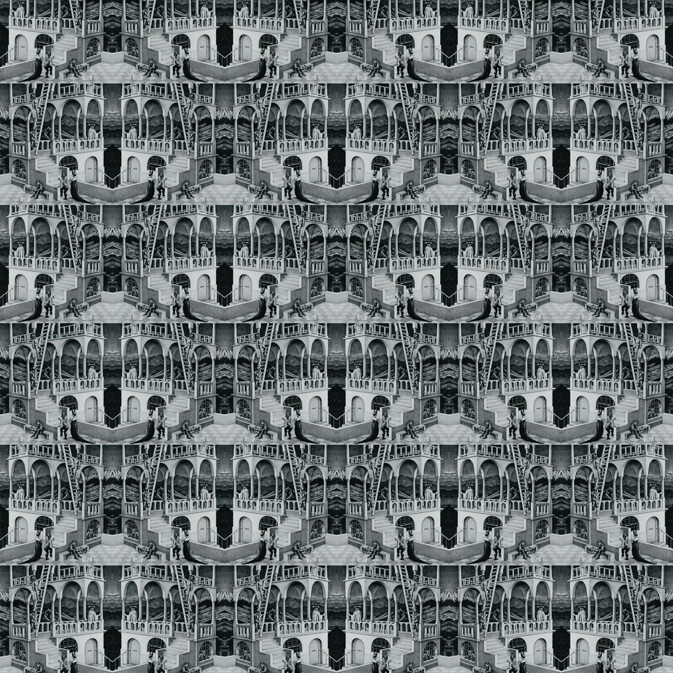 M.C. Escher Relativity Wall Wallpaper - Repositionable and Eco - Friendly - Pasquín Store