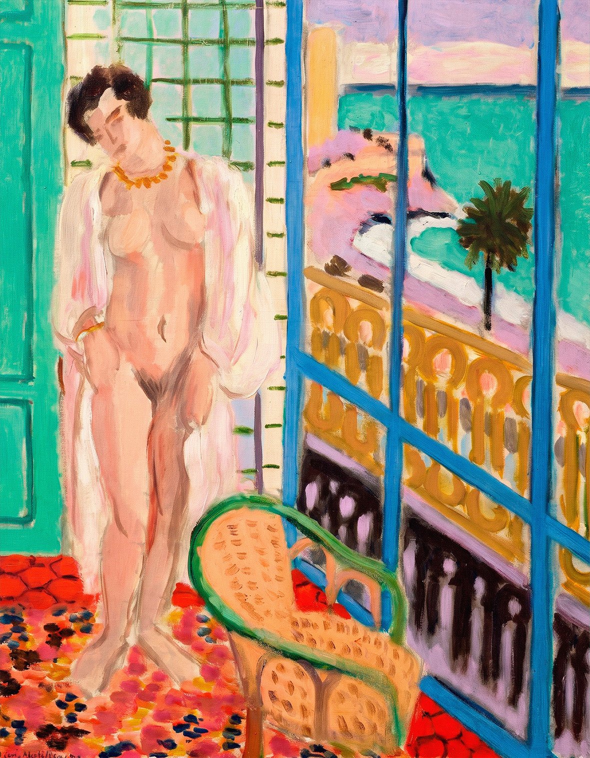 "Nu al balcon" by Henri Matisse - Reusable Peel-and-Stick Poster - Pasquín