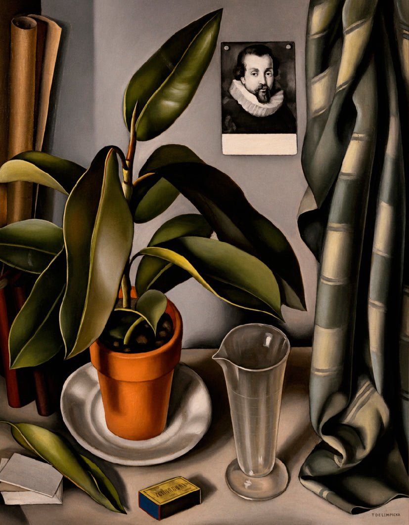 "Plante Grasse et Fiole (1941)" by Tamara de Lempicka - Reusable Peel-and-Stick Poster - Pasquín