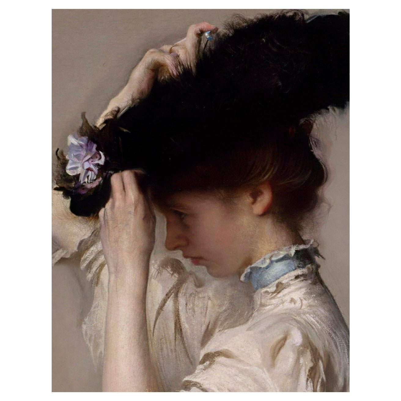 "Preparing for the Matinee (Detail) (1907)" by Edmund C. Tarbell - Reusable Peel - and - Stick Poster - Pasquín