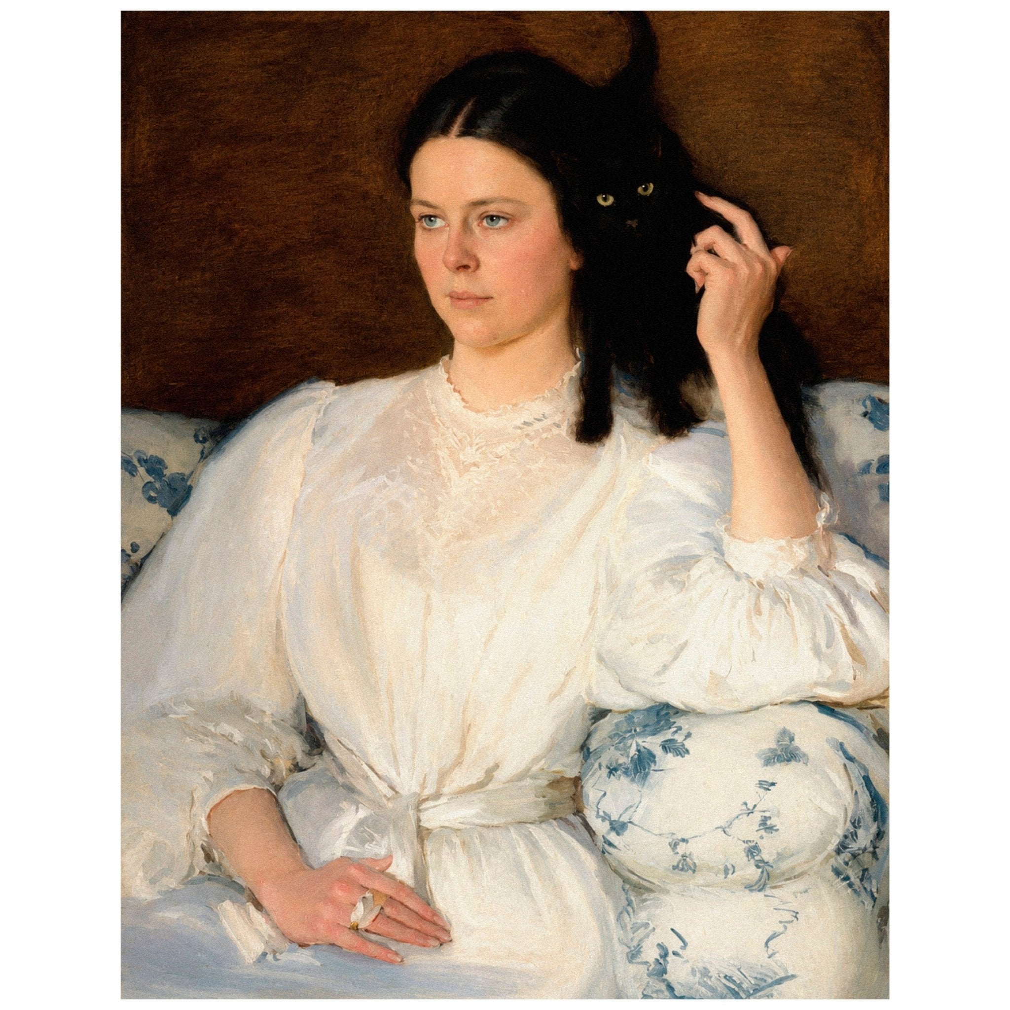 "Sita and Sarita (1894)" by Cecilia Beaux - Reusable Peel-and-Stick Poster - Pasquín