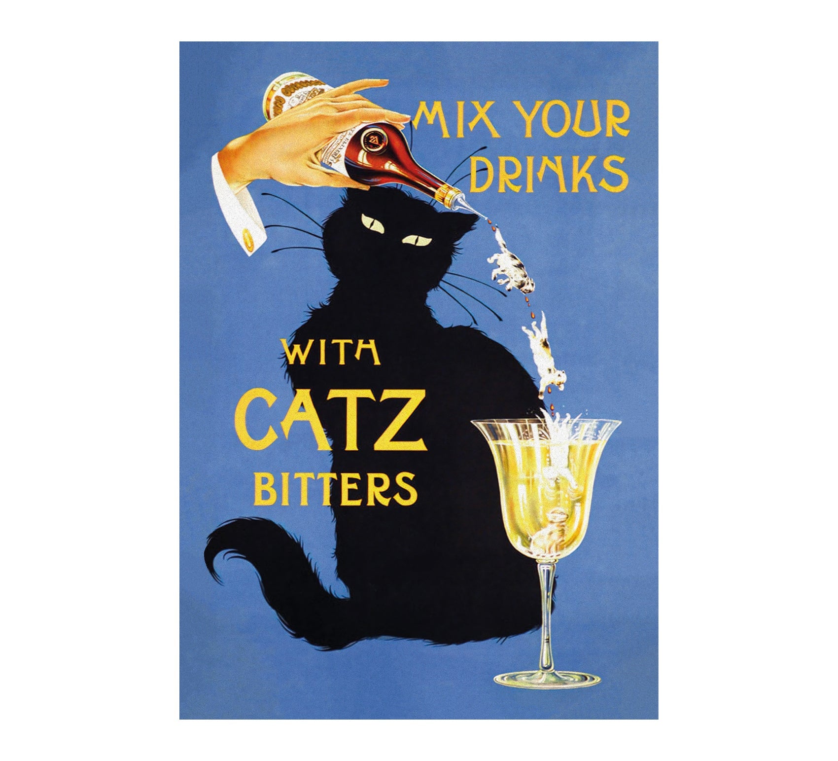 Versatile Vintage Catz Bitters Poster - Perfect for Home Decor - Pasquín Store