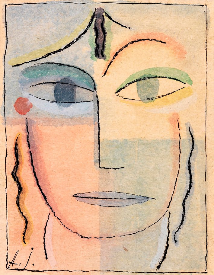 "Weiblicher Kopf (1923)" by Alexej von Jawlensky - Reusable Peel-and-Stick Poster - Pasquín