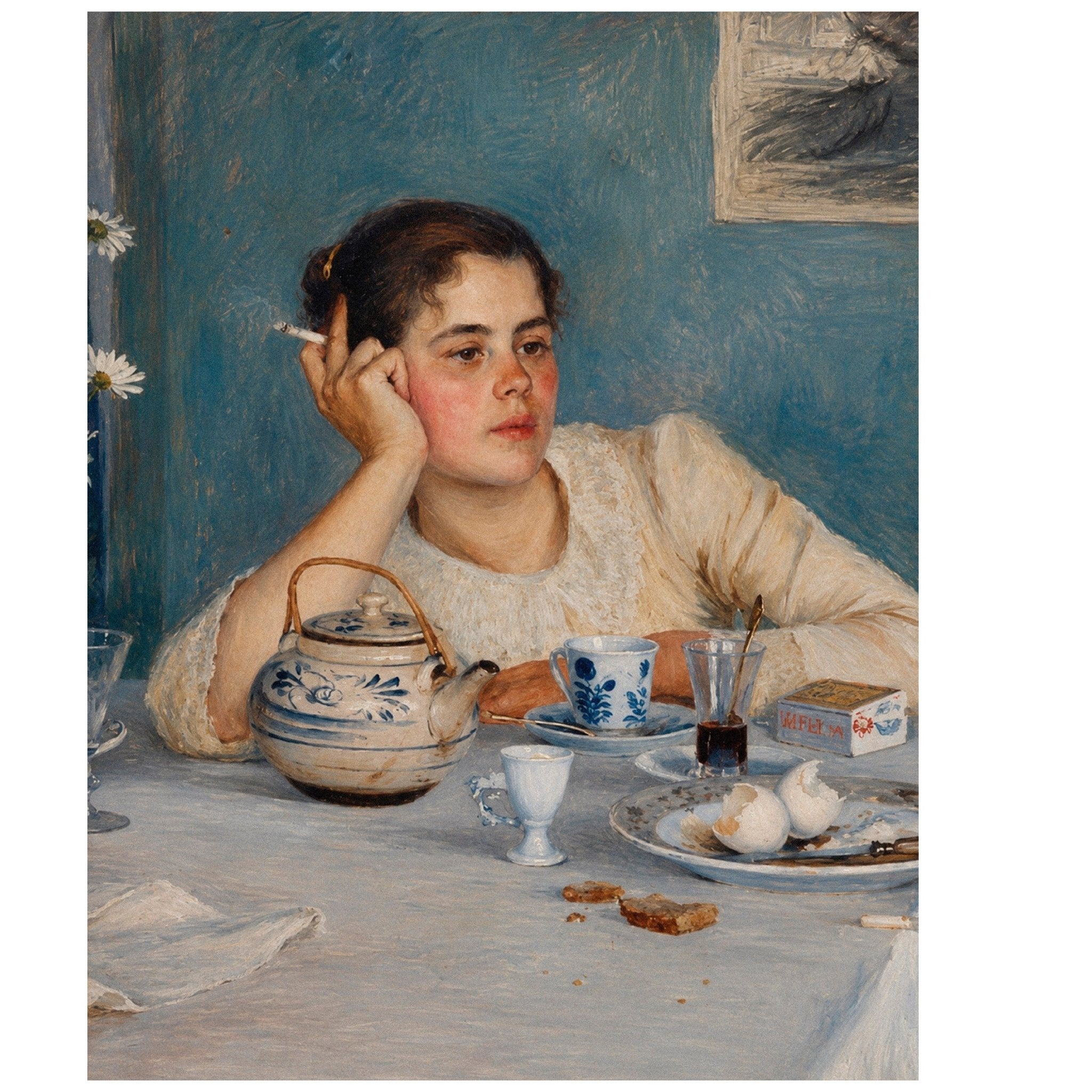 "After Breakfast (1890)" by Elin Danielson-Gambogi - Reusable Peel-and-Stick Poster - Pasquín
