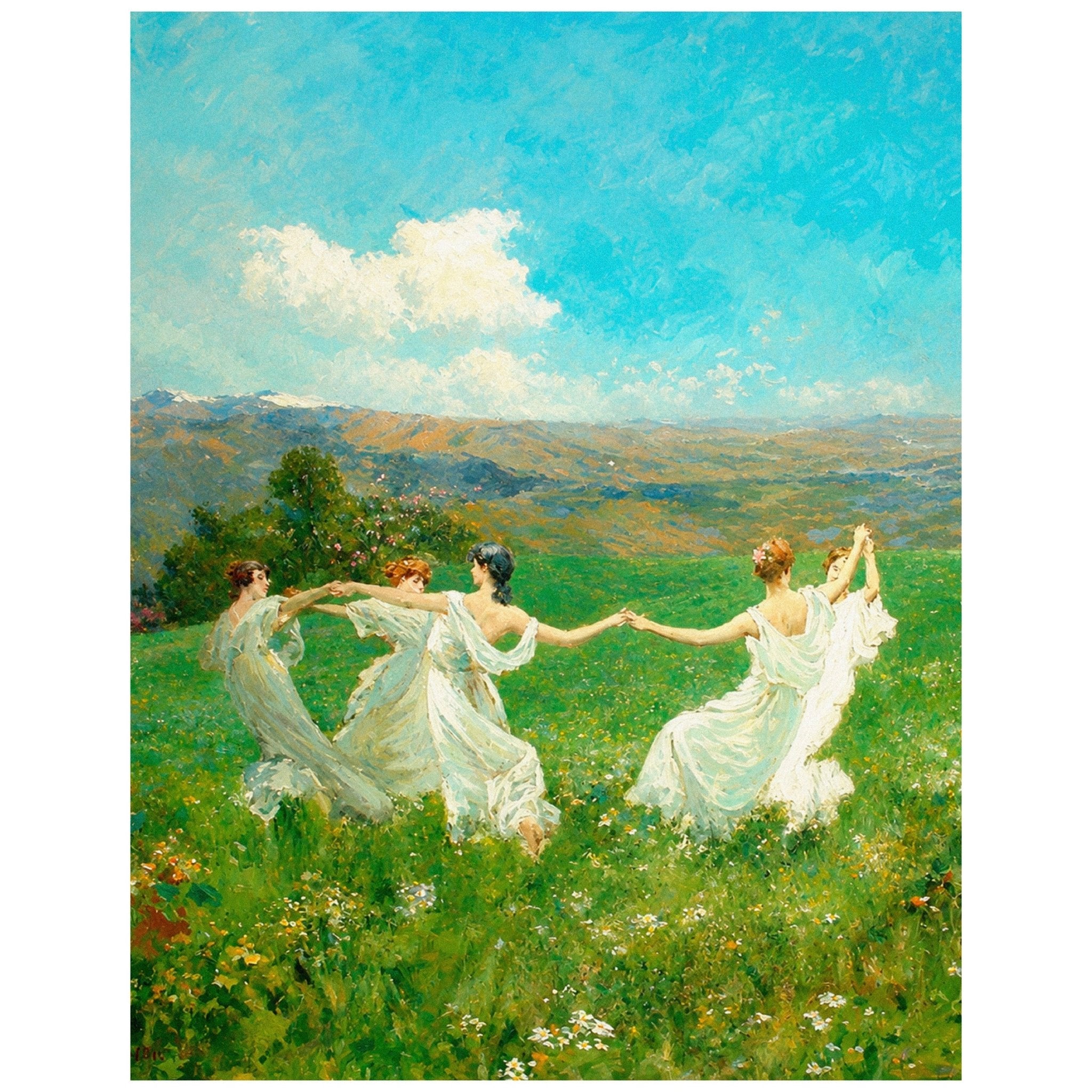 "Allegoria della Primavera" by Giuseppe Ferdinando Piana - Reusable Peel-and-Stick Poster - Pasquín