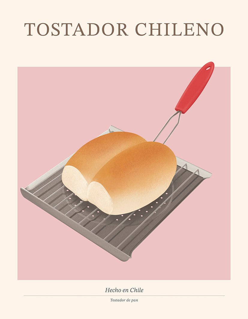 "Chilean stovetop toaster" by Leandro Antonio Art - Reusable Peel-and-Stick Poster - Pasquín