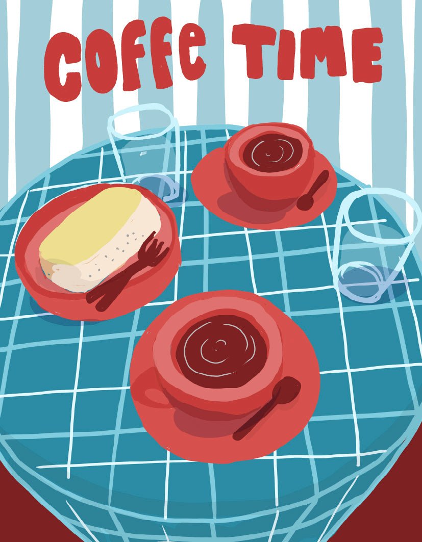 "Coffee Time" by Lolillapolilla - Reusable Peel-and-Stick Poster - Pasquín
