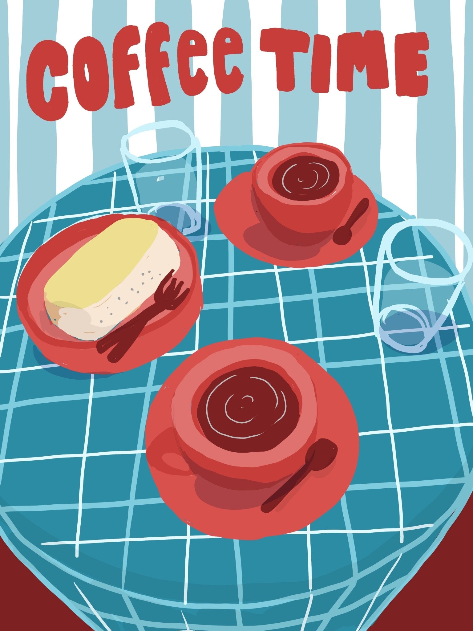 "Coffee Time" by Lolillapolilla - Reusable Peel-and-Stick Poster - Pasquín