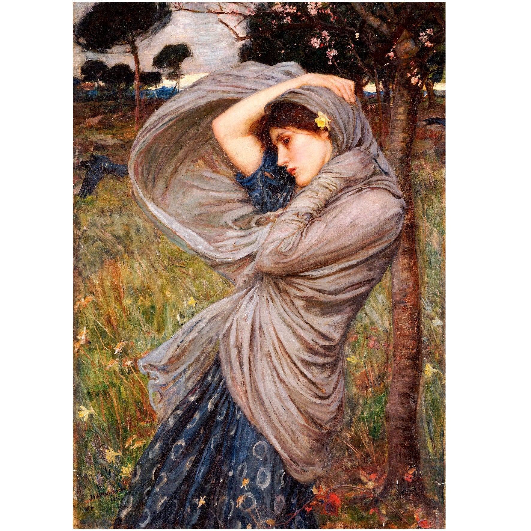 Decorative "Bóreas" by John William Waterhouse | High - Quality Print | Repositionable Adhesive - Pasquín