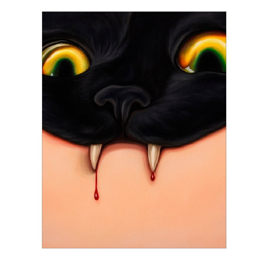Decorative "Cat Fangs" Poster | High - Quality Print | Repositionable Adhesive - Pasquín