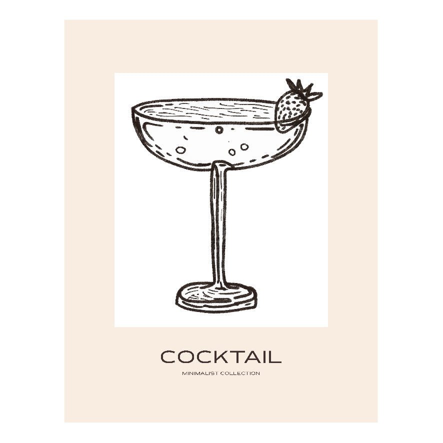 Decorative "Cocktail" Poster | High - Quality Print | Repositionable Adhesive - Pasquín