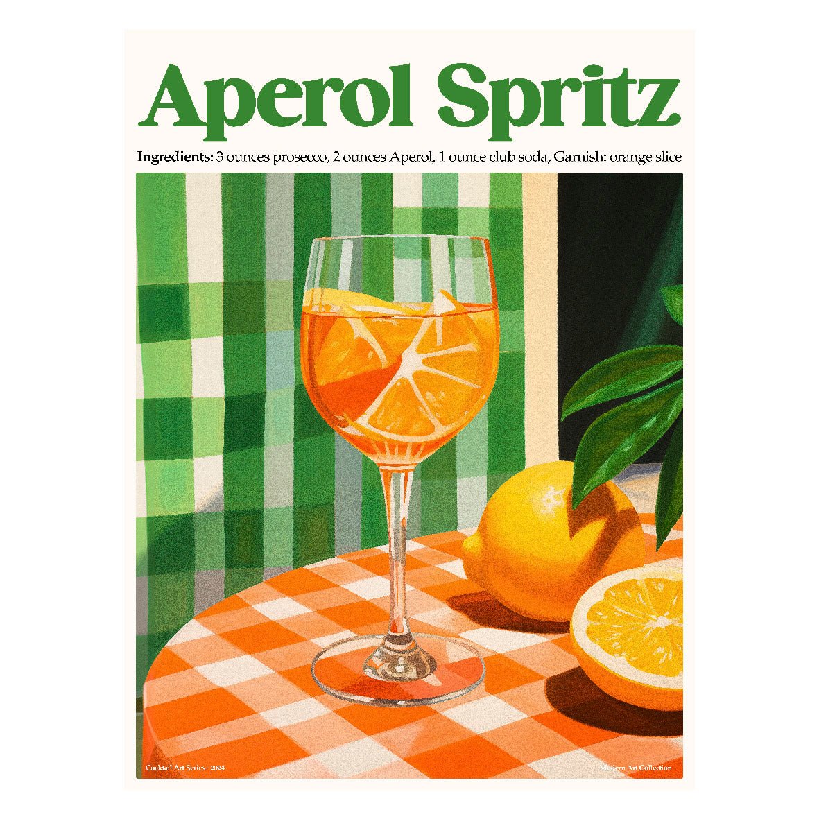 Decorative "Coctel Art Collection: Aperol Spritz" Poster | High - Quality Print | Repositionable Adhesive - Pasquín