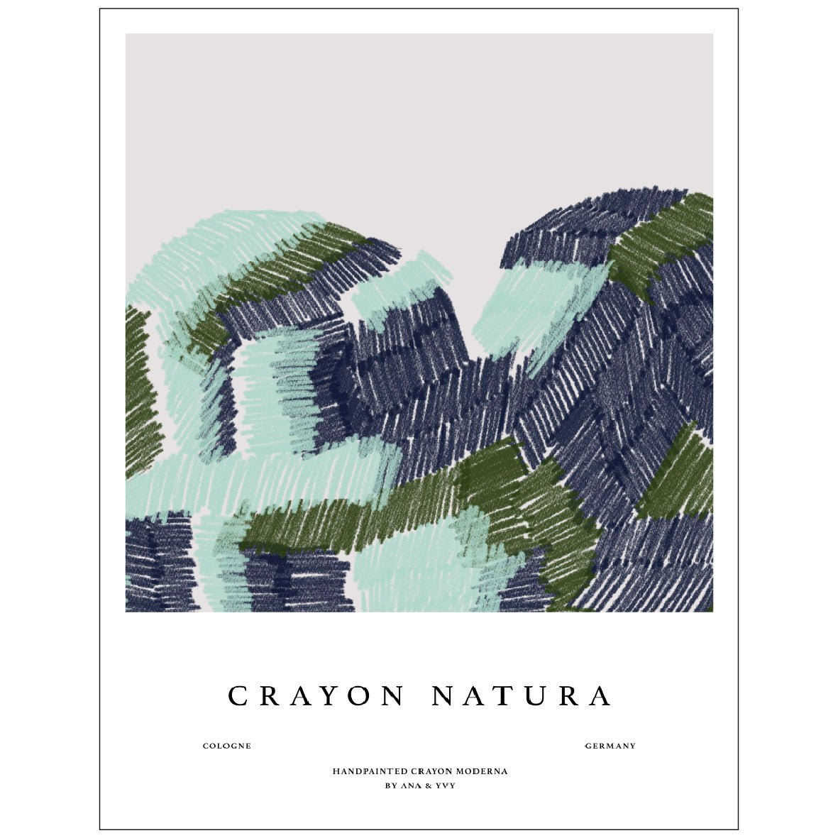 Decorative "Crayon Natura (Celeste)" by Ana & Yvy Poster | High - Quality Print | Repositionable Adhesive - Pasquín