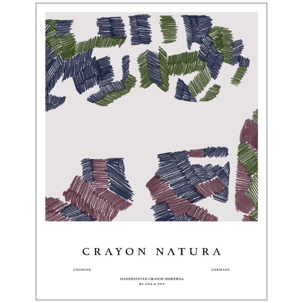 Decorative "Crayon Natura (Púrpura)" by Ana & Yvy Poster | High - Quality Print | Repositionable Adhesive - Pasquín