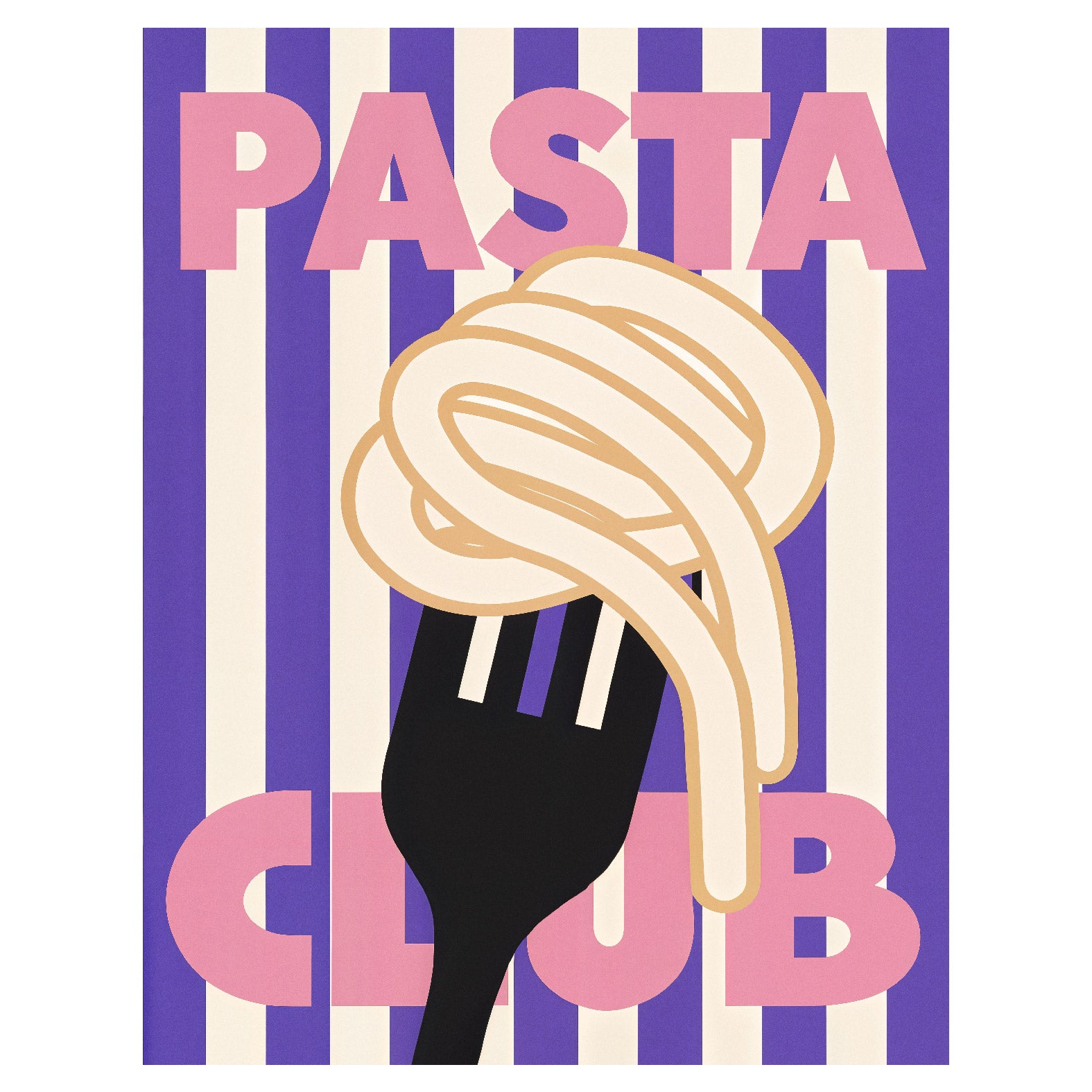 Decorative "Culinary Art Collection: Pasta Club" Poster | High - Quality Print | Repositionable Adhesive - Pasquín