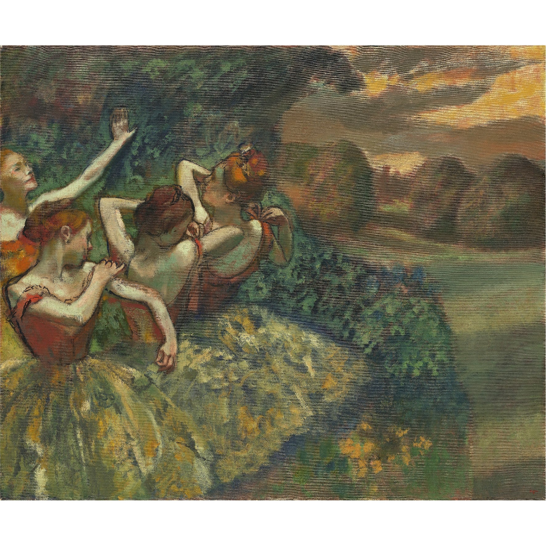 Decorative "Four Dancers (1899)" by Edgar Degas Poster | High - Quality Print | Repositionable Adhesive - Pasquín Store