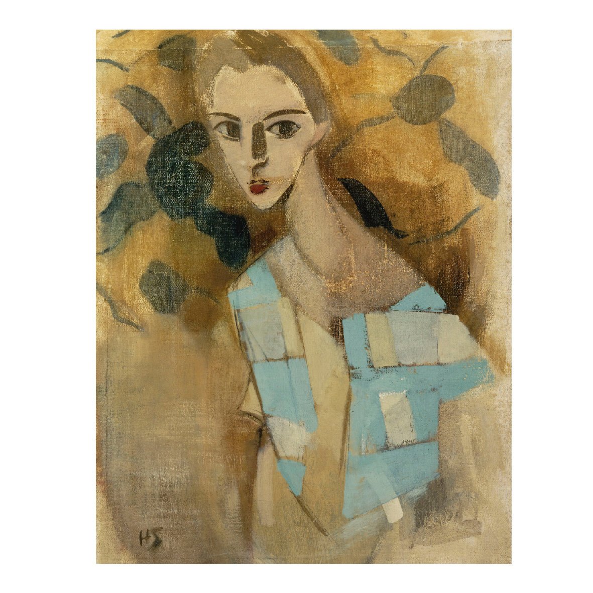 Decorative "Girl from Eydtkuhnen II (1927)" by Helene Schjerfbeck Poster | High - Quality Print | Repositionable Adhesive - Pasquín