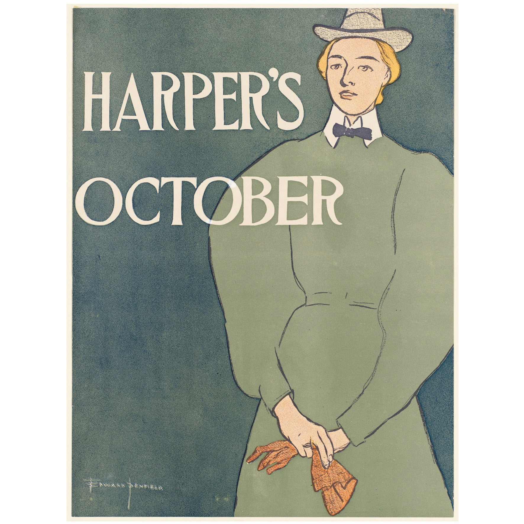 Decorative "Harper's October (1896)" by Edward Penfield Poster | High - Quality Print | Repositionable Adhesive - Pasquín