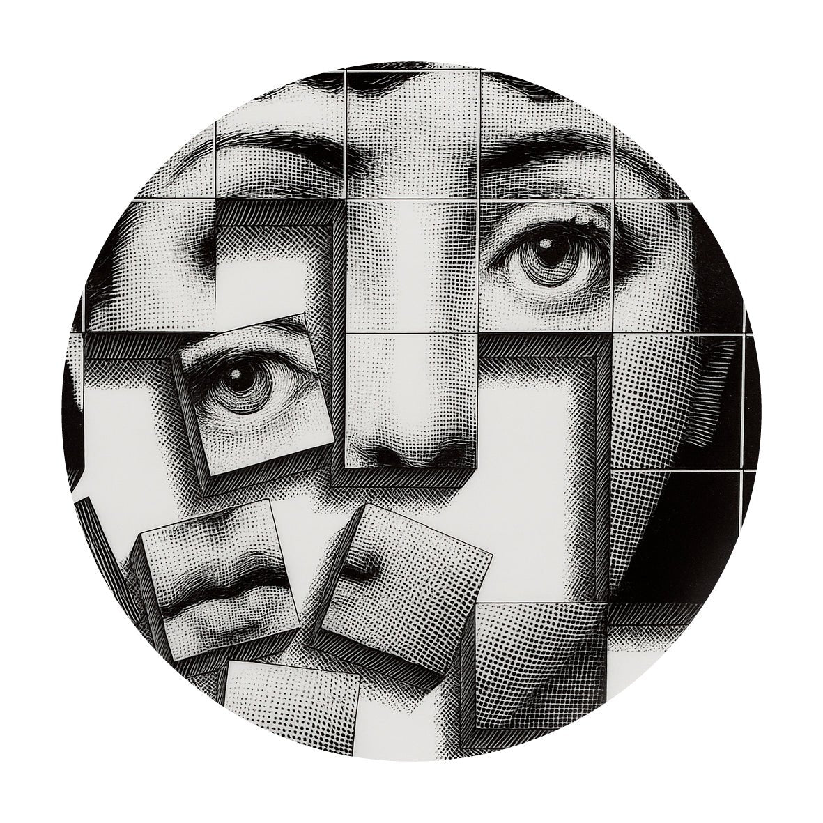 Decorative "Lina's Puzzle (Round)" by P. Fornasetti Poster | High - Quality Print | Repositionable Adhesive - Pasquín