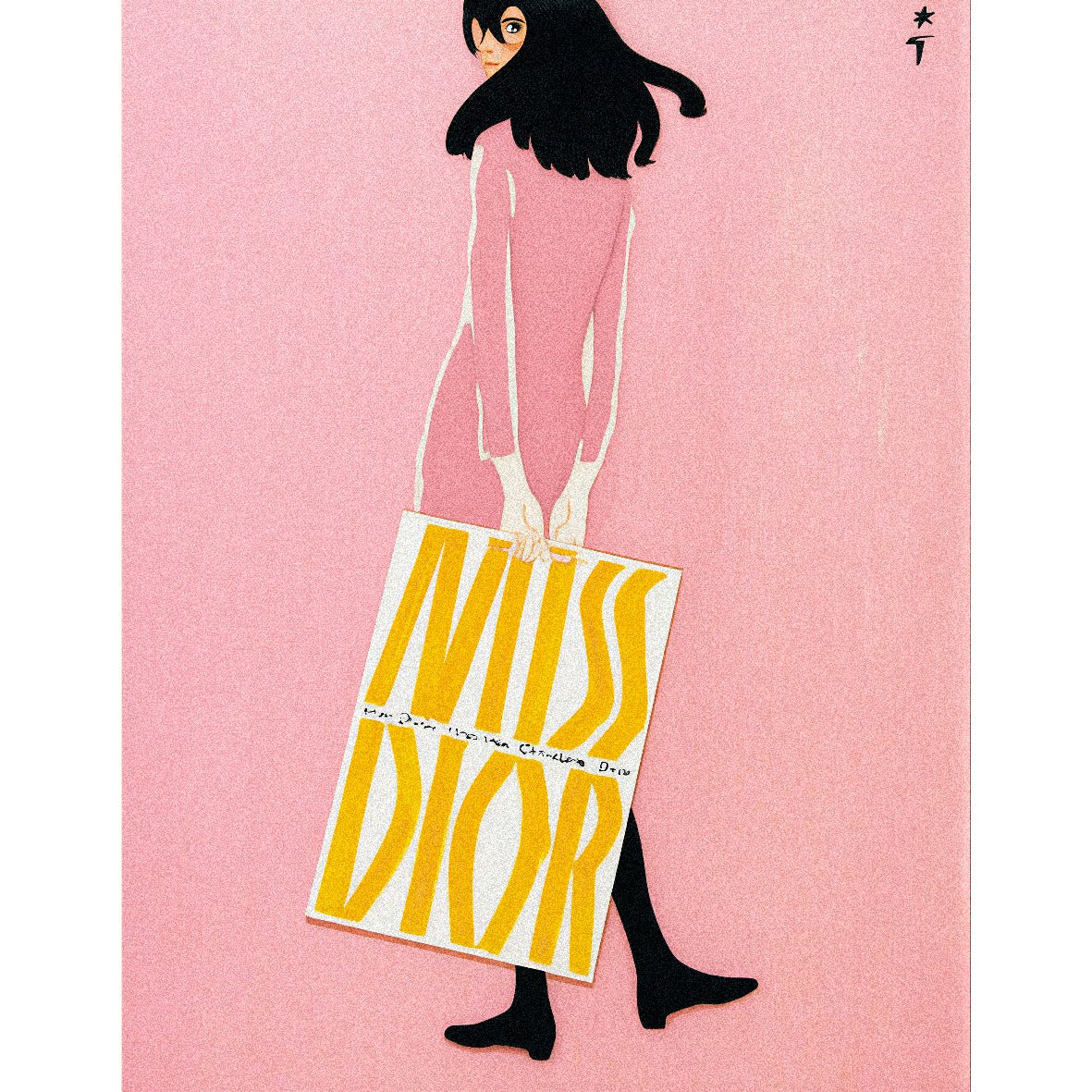 Decorative "Miss Dior Advertisement (1967)" by René Gruau Poster | High - Quality Print | Repositionable Adhesive - Pasquín