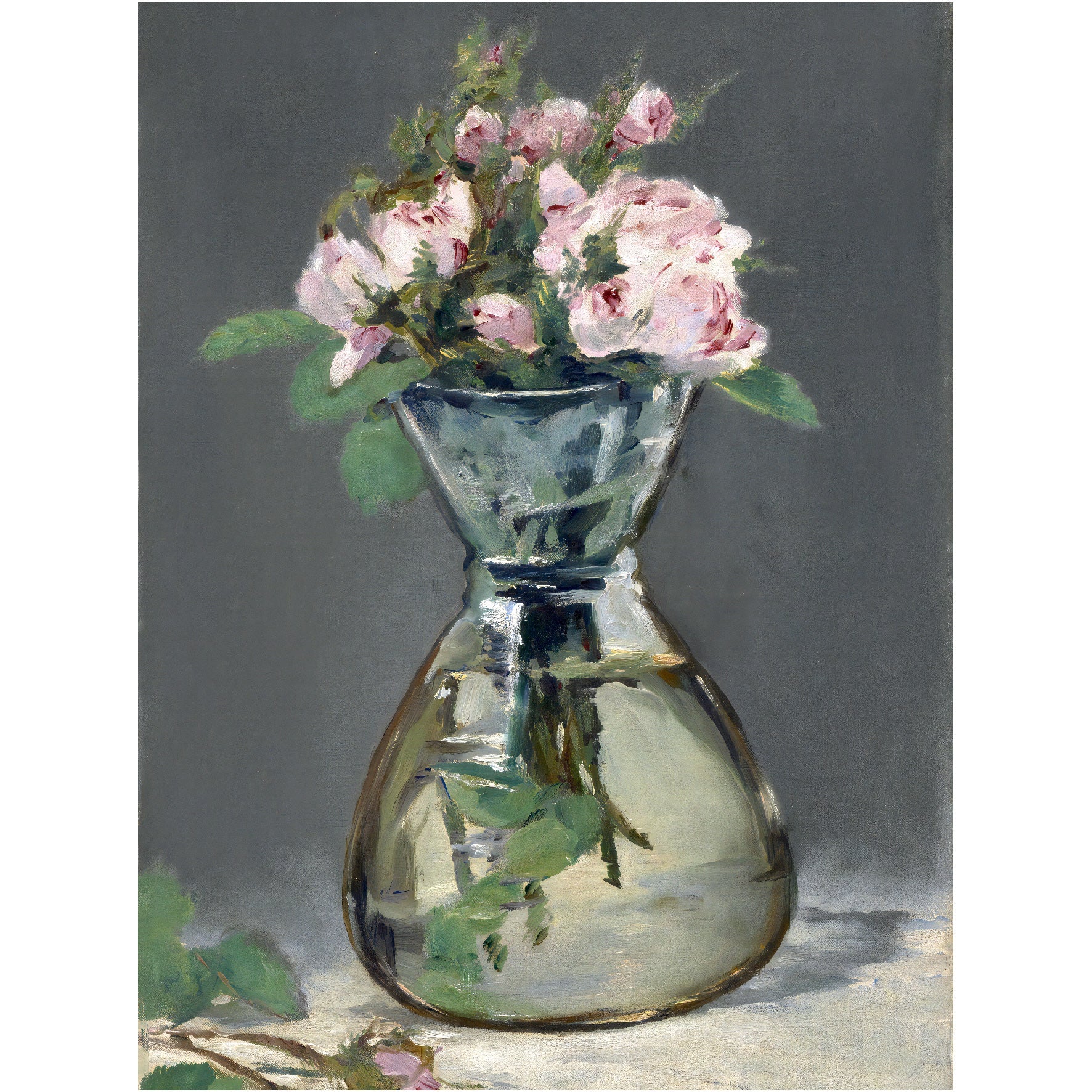 Decorative "Moss Roses in a Vase" by Edouard Manet Poster | High - Quality Print | Repositionable Adhesive - Pasquín Store