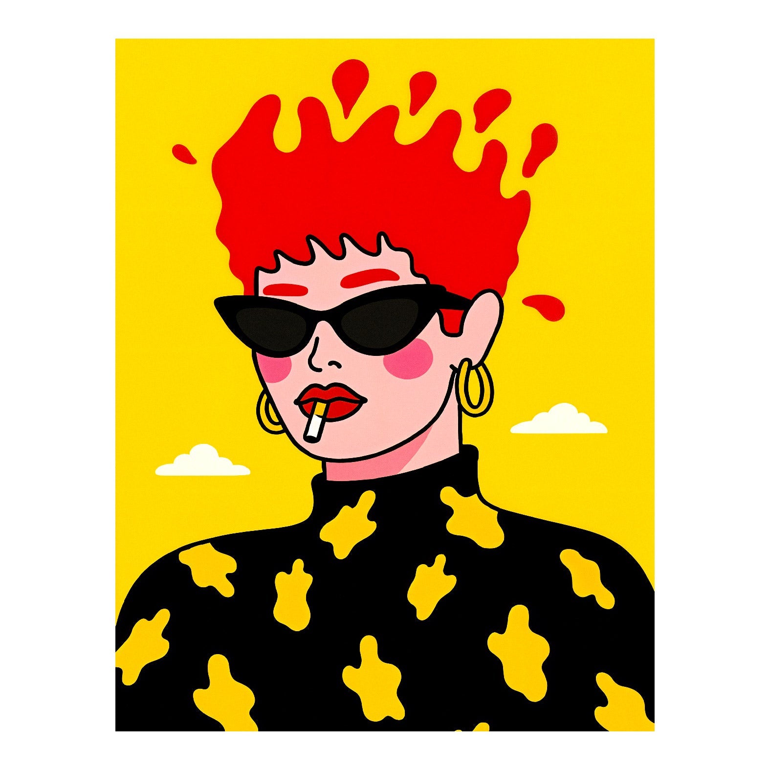 Decorative "On Fire" Poster | High - Quality Print | Repositionable Adhesive - Pasquín