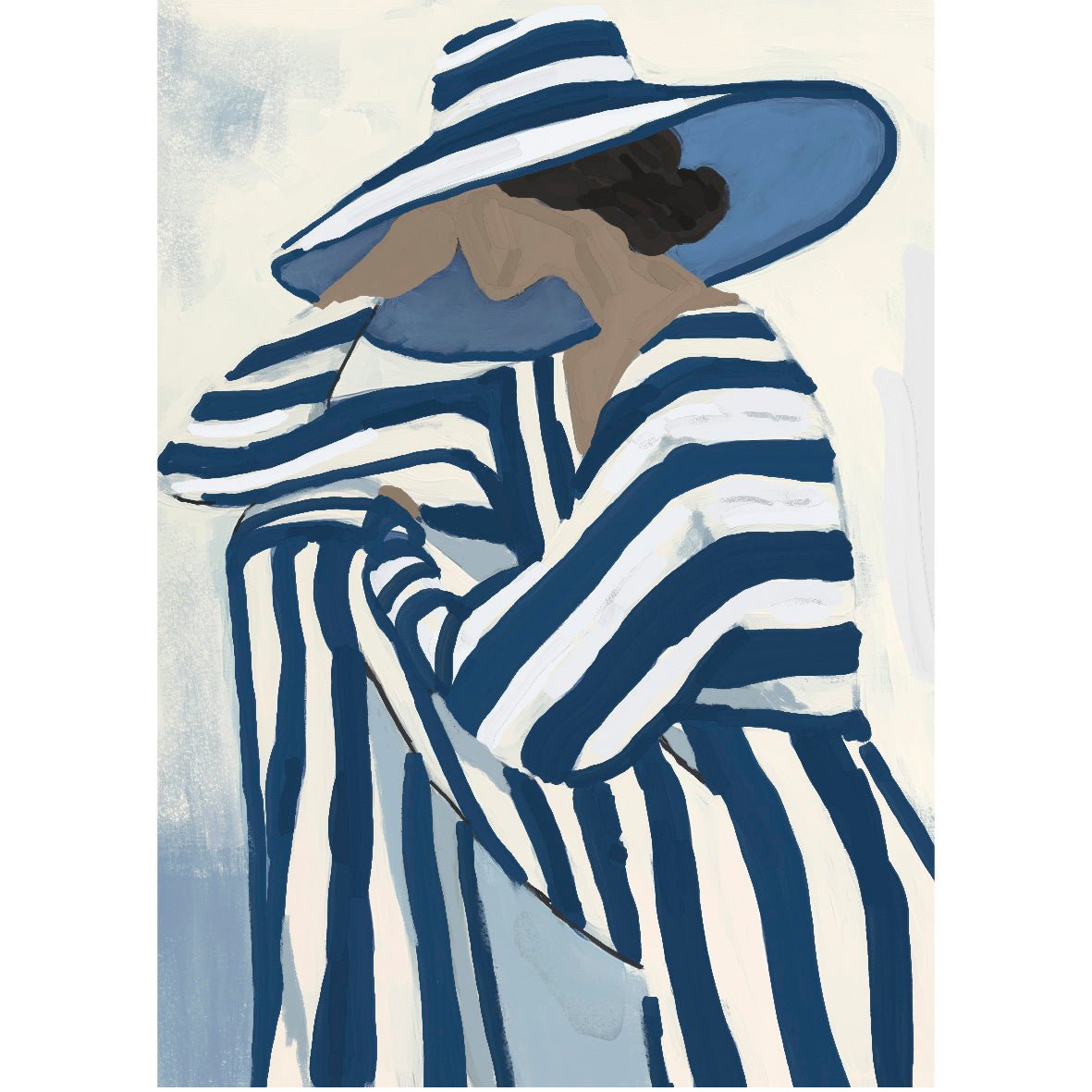 Decorative "Profile and lines" Poster | High - Quality Print | Repositionable Adhesive - Pasquín