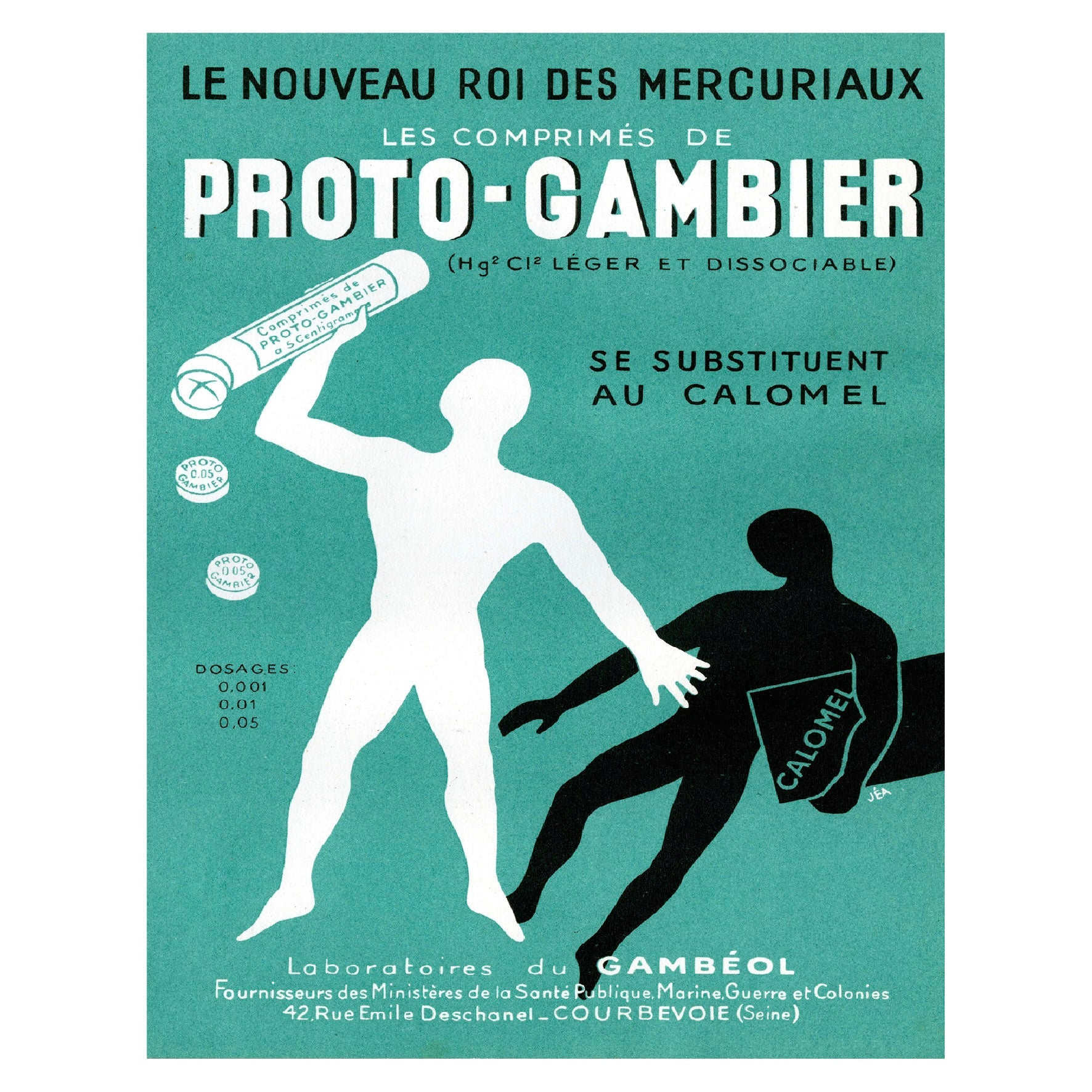 Decorative "Proto - Gambier (1910 - 1950)" by Laboratoires du Gambéol Poster | High - Quality Print | Repositionable Adhesive - Pasquín