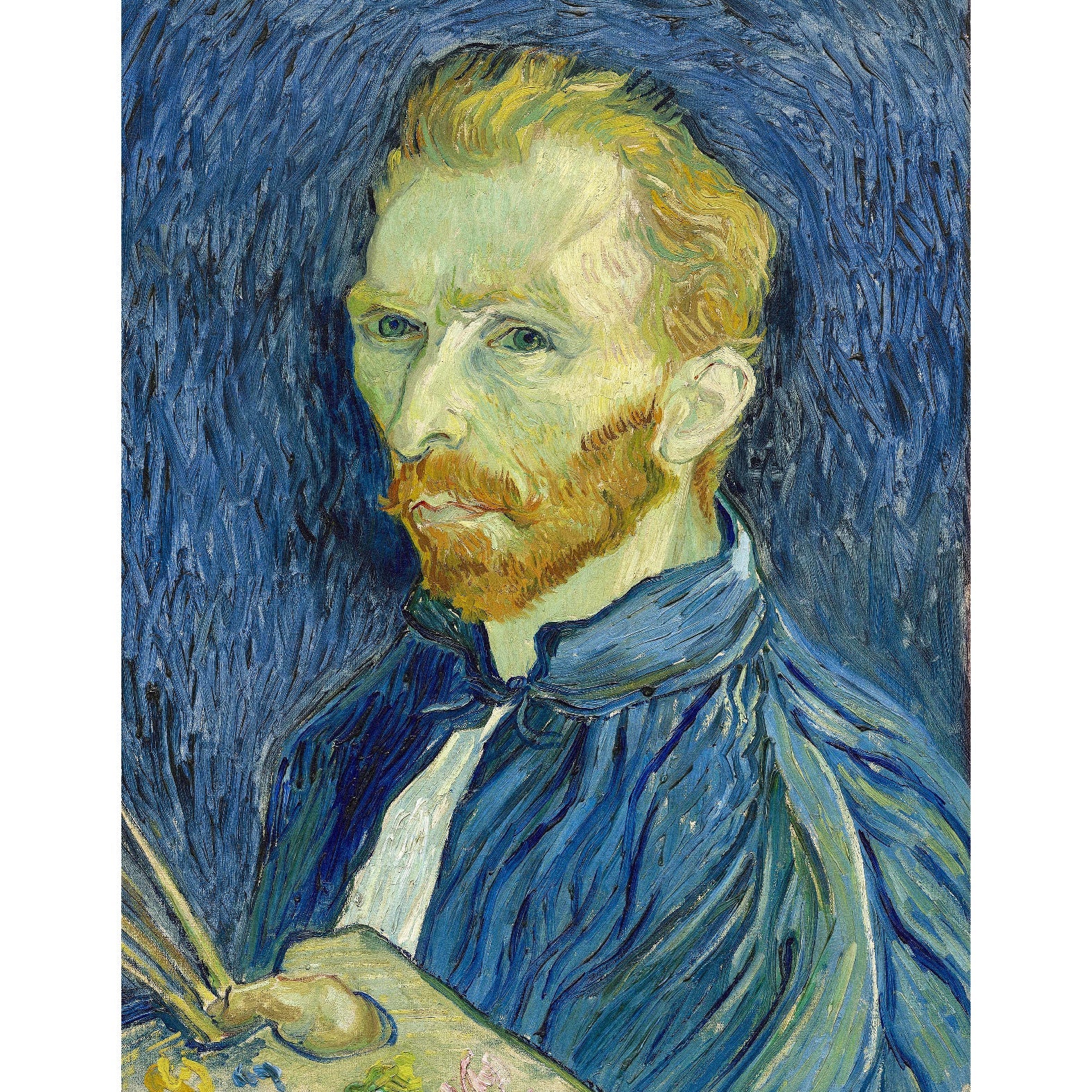 Decorative "Self - Portrait (1889)" by Vincent van Gogh Poster | High - Quality Print | Repositionable Adhesive - Pasquín